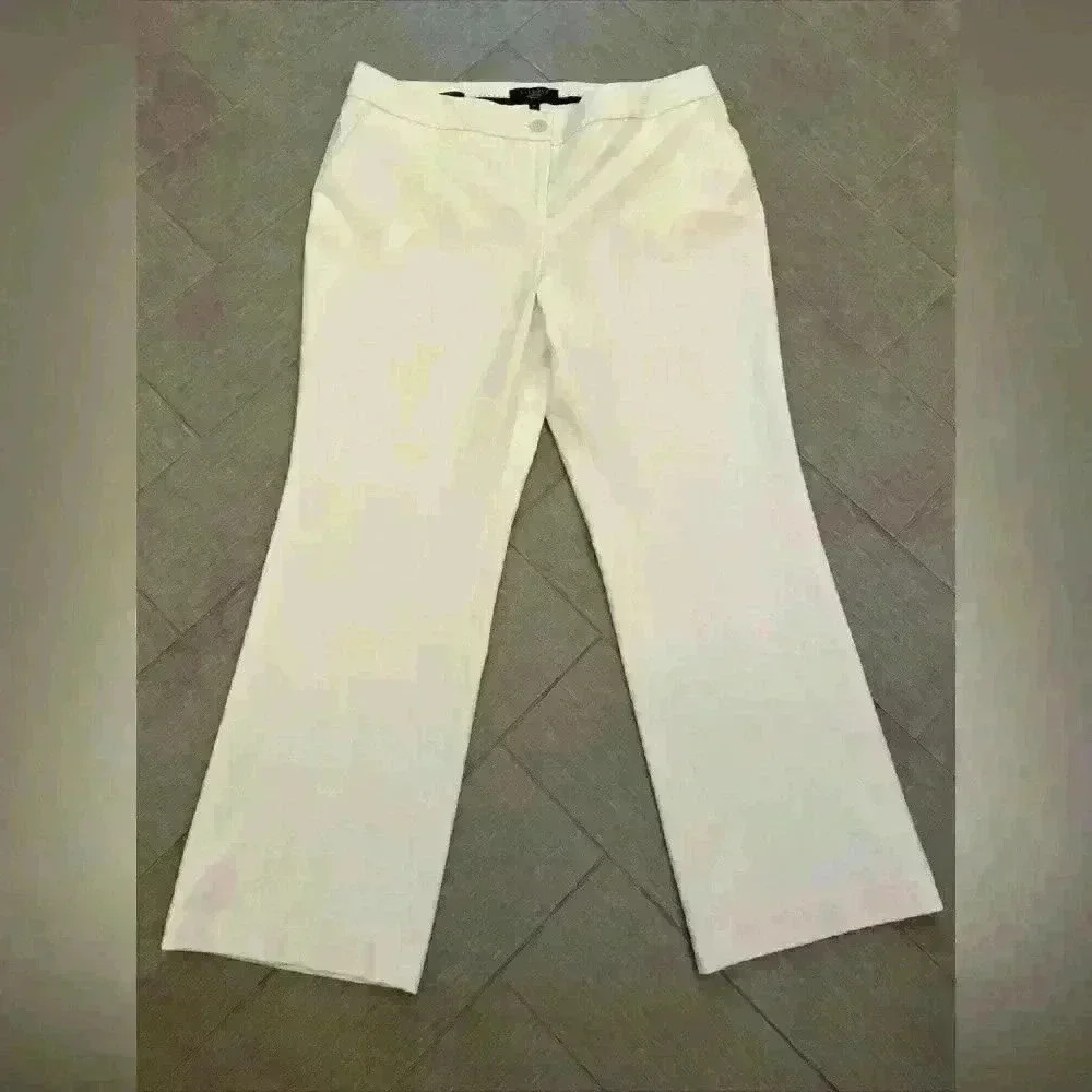 Talbots Signature Boot Pants Size 14 Petite 14P Cream‎